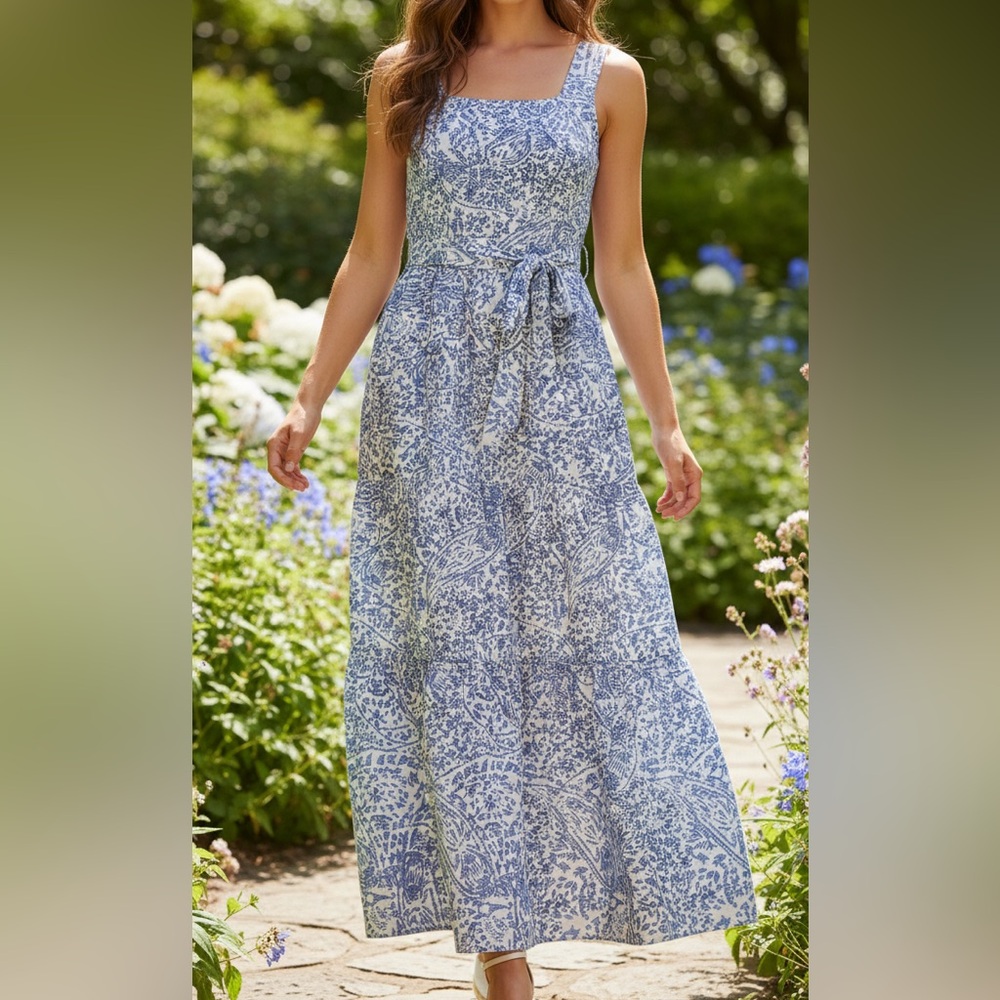Trixxi Blue and White A-Line Skirt